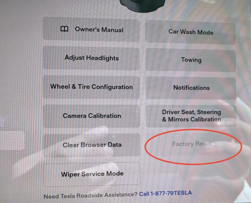 How to Fix Tesla Factory Reset Button Greyed Out?