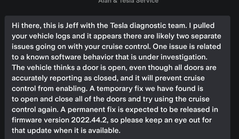 tesla cruise control unavailable solved