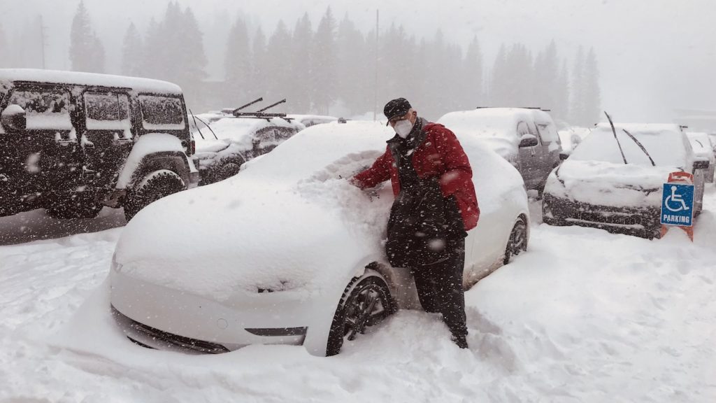 Tesla Stuck in Snow